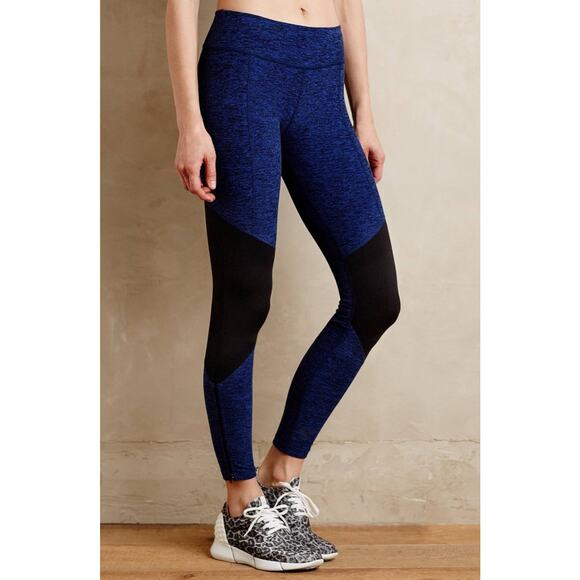 Beyond Yoga Leggings Womens M Blue Black Colorblock High Rise Yoga Athleisure - Picture 1 of 5